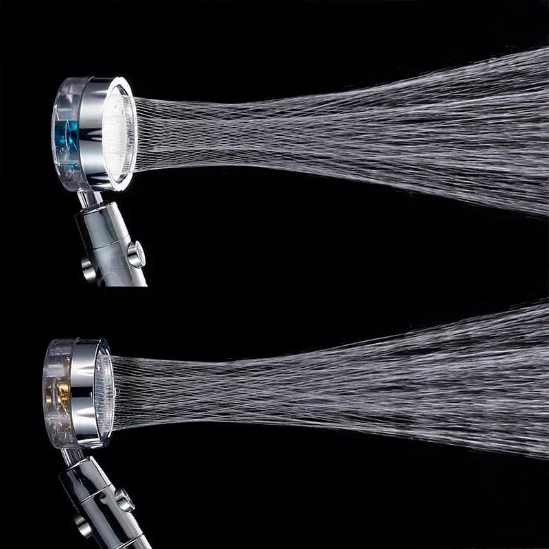 Cabezal de Ducha con Cargador Turbo - Alcachofa de Ducha con Presión Ajustable y Diseño de Hélice