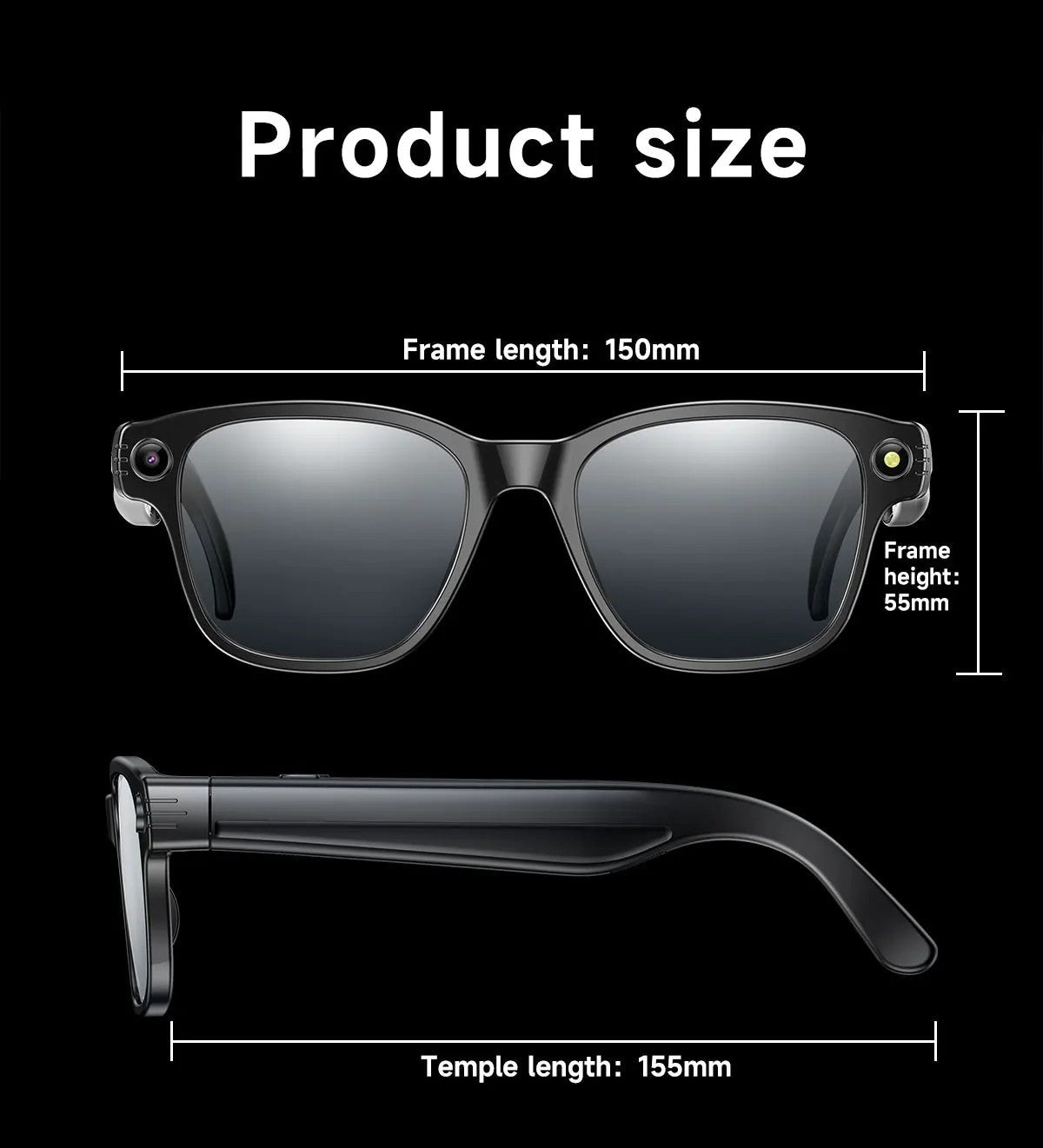 Gafas Inteligentes 4K Ultra HD EBOX – Cámara 8MP, Traducción IA y Música Bluetooth