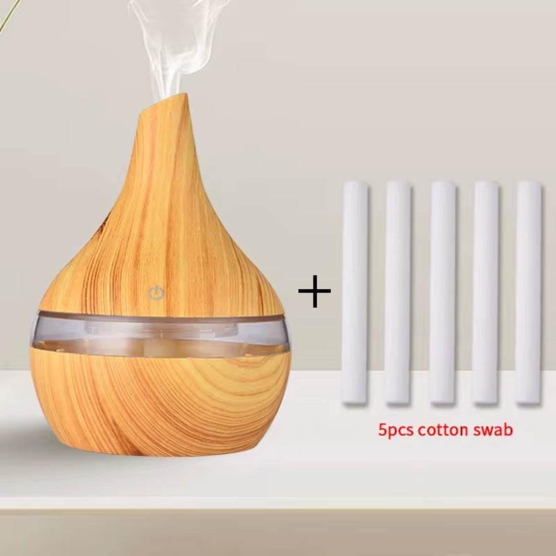 Humidifier Electric Aroma Air Diffuser Wood Ultrasonic Air Humidifier Essential Oil Aromatherapy Cool Mist Maker for Home