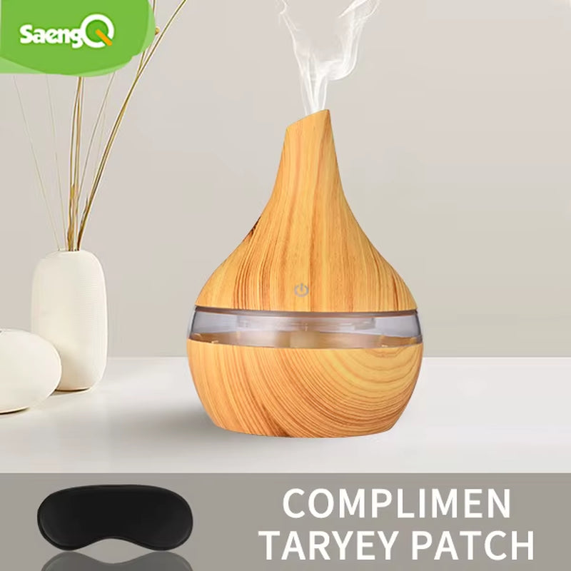Humidifier Electric Aroma Air Diffuser Wood Ultrasonic Air Humidifier Essential Oil Aromatherapy Cool Mist Maker for Home