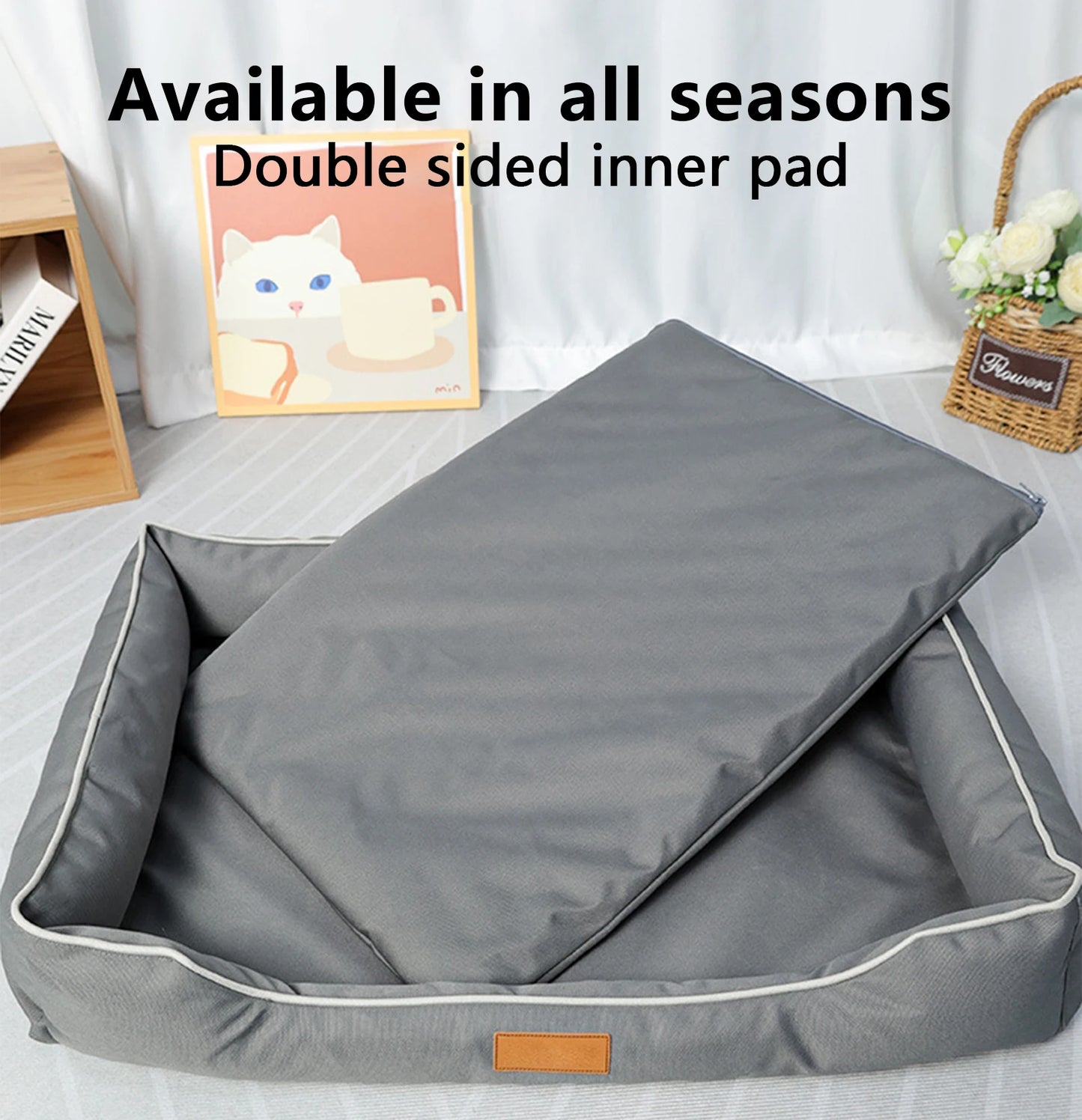 Removable Waterproof Dog Bed Upgrade 900D Oxford More Waterproof More Bite-Resistant Dogs Beds for All Seasons Dog Accessories