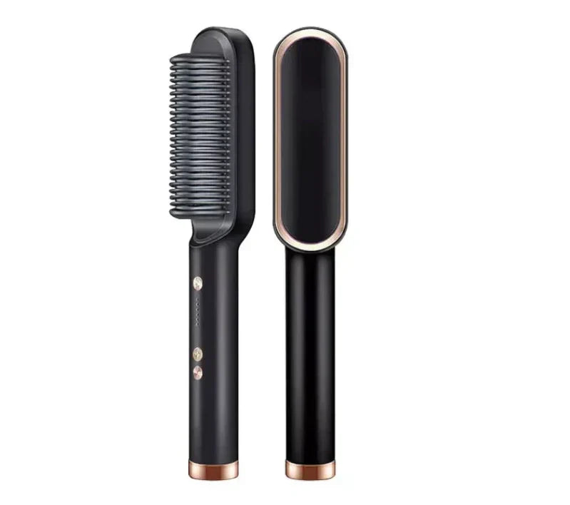 Cepillo Alisador de Pelo con Control de Temperatura - Tecnología Iónica Profesional