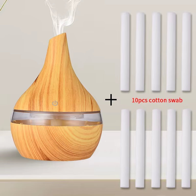 Humidifier Electric Aroma Air Diffuser Wood Ultrasonic Air Humidifier Essential Oil Aromatherapy Cool Mist Maker for Home