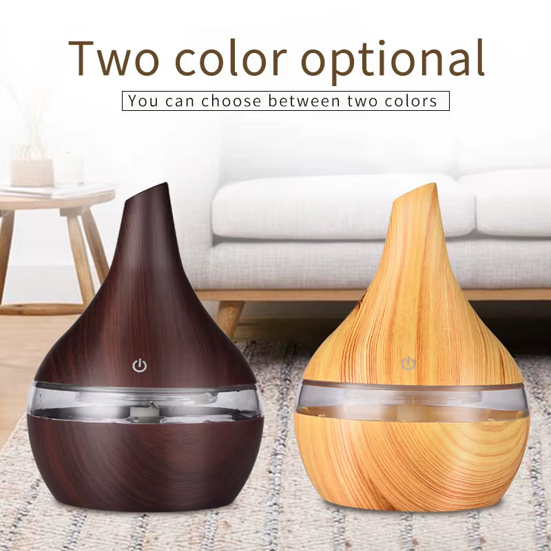 Humidifier Electric Aroma Air Diffuser Wood Ultrasonic Air Humidifier Essential Oil Aromatherapy Cool Mist Maker for Home