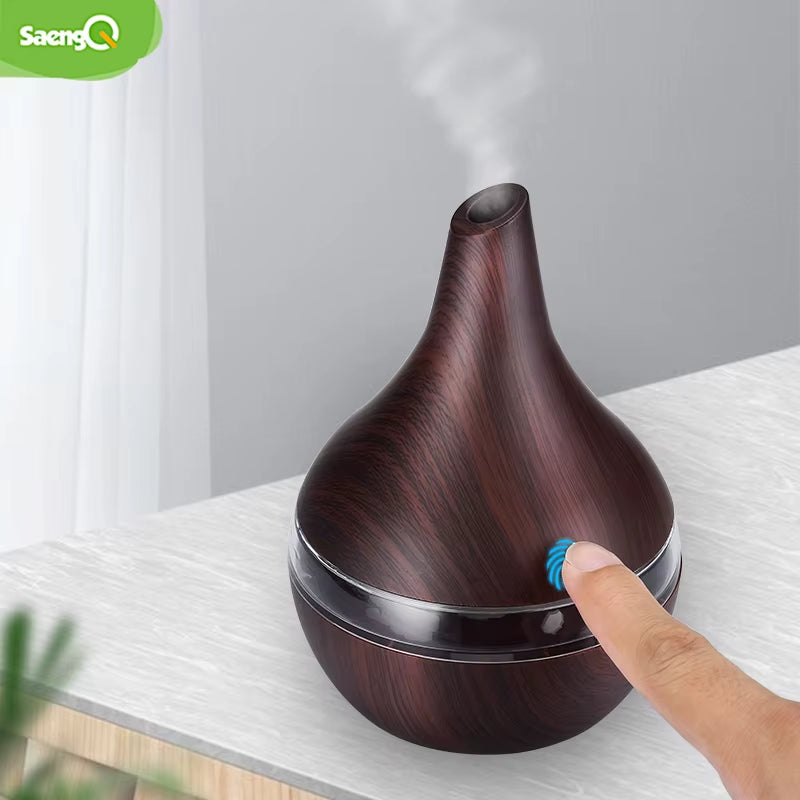Humidifier Electric Aroma Air Diffuser Wood Ultrasonic Air Humidifier Essential Oil Aromatherapy Cool Mist Maker for Home