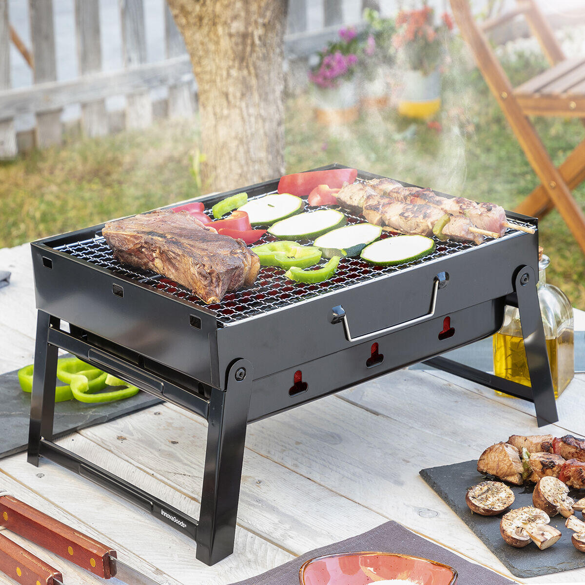 Barbacoa Plegable Portátil para Carbón BearBQ – Camping y Jardín