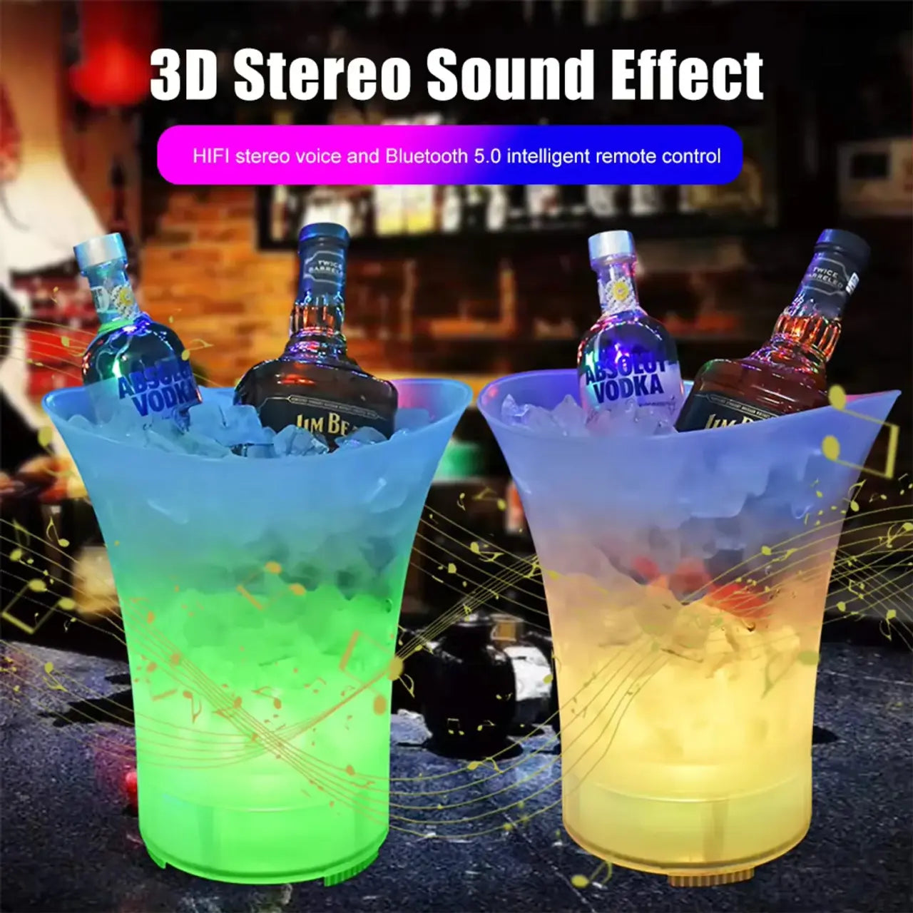 Cubetera con Altavoz Bluetooth y Luces LED RGB – 5L para Fiestas y Piscina
